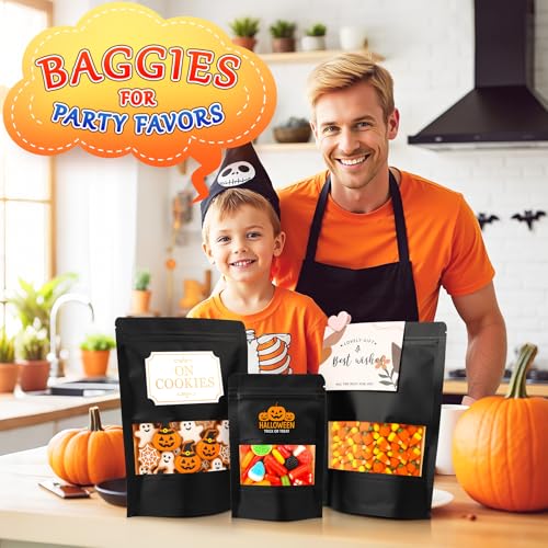 100 PCS Resealable Bags for Small Business, Trail Mix Bag|5.5x7.9in - color: Black, size: 5.5x7.9in