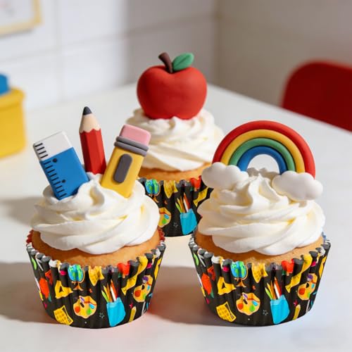 AnyDesign 300Pcs Kindergarten Graduation Cupcake Liners Congrats Grad Colorful Paper Baking Cups Standard Muffin Cupcake Wrappers for 2026 Kids Preschool Grad Party Supplies Table Decor - style: Graduation