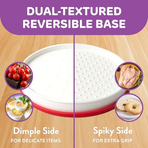 IMPRESA Easy Slice 6-in-1 Food Prep Tool - Rapid Grape & Tomato Slicer - Versatile Veggie Chopper & Strawberry Cutter - One-Handed Bagel Slicer & Chicken Breast Slicing Tool - 6 in, White