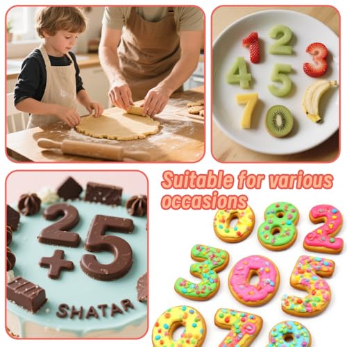 0-9 Number Cookie Cutters Set 3 Inch, 9PCS Stainless Steel Number Cutters