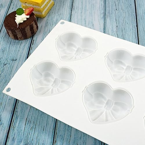 3D Bow Love Silicone Cake Moulds Fondant Decorating Tools Chocolate Pastry Molds Kitchen Baking Accessories (Heart G 11.8 X6.92 X1.4inch) - size: Heart G_11.8 x 6.92 x 1.4 inch
