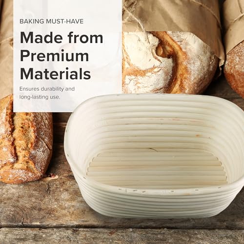Frieling Proofing Basket, Brotform Bread Rising Banneton and Serving Basket, Oval, 11-Inch 10-Inch by 7-Inch - size: 10" x 7"