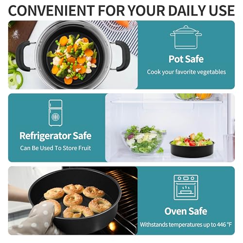 P&P CHEF 4/6 / 8 Inch Cake Pan Set of 3, Non-Stick Round Cake Pans - size: 4 + 6 + 8 Inch