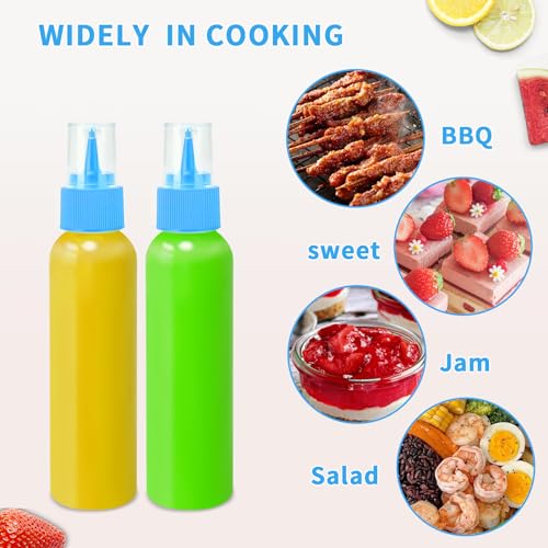 6 Pcs Writer Bottles, Small Squeeze Bottle, Condiment Squeeze Bottles, For Cakes Decorating, Food DIY, Ice Cream Decoration etc, 4 OZ