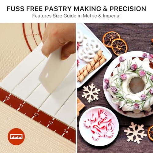 DANIA & DEAN 2 Pack 26"x16" & 11"x16" Extra Thick Silicone Baking Mat Set - color: Red, size: 26"L x 16"W + 16"L x 11"W