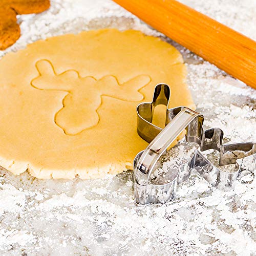 Restaurantware-4 x 2.75 Inch Reindeer Cookie Cutter, 1 Corrosion-Resistant Winter Cookie Cutter - With Handle, Dishwashable, Metal Christmas Ornament Cookie Cutter, For Desserts And Treats, - style: Reindeer