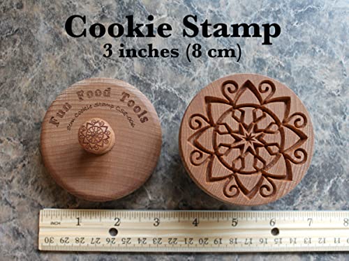 Large Wood Cookie Stamp, 3.1 inch (Holiday Star CS8-006) - color: Holiday Star CS8-006