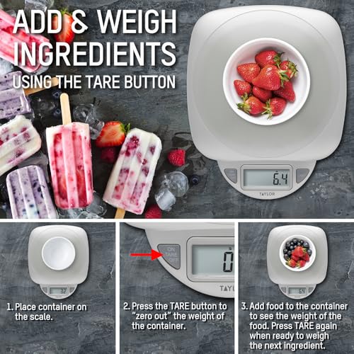 Taylor Digital Glass Surface Kitchen Scale - 11 lb Max Capacity