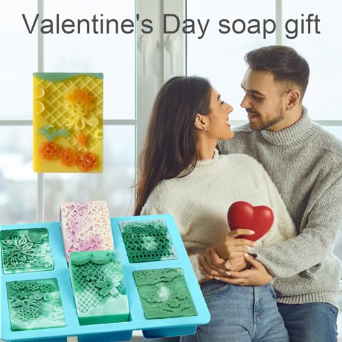 Silicone Soap Molds, 3D Detailed Flower & Rectangular Lace Pattern - color: Lace Embossing Soap