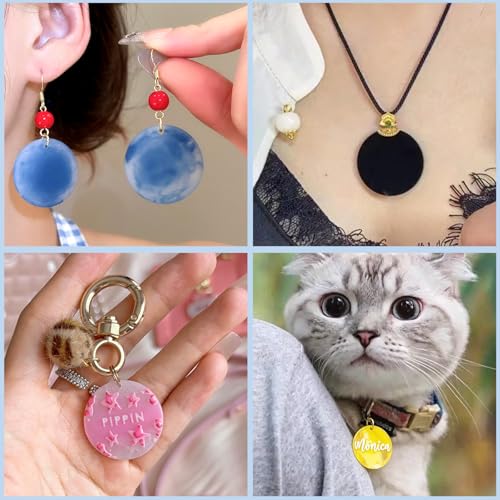 Round Keychain Resin Molds, Large + Small Christmas Pendant Molds - color: Round Resin Pandant Molds