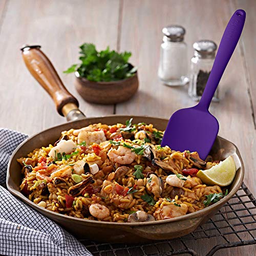 3-Piece Silicone Spatula Set, 600°F Heat Resistant, Purple - color: E-Purple