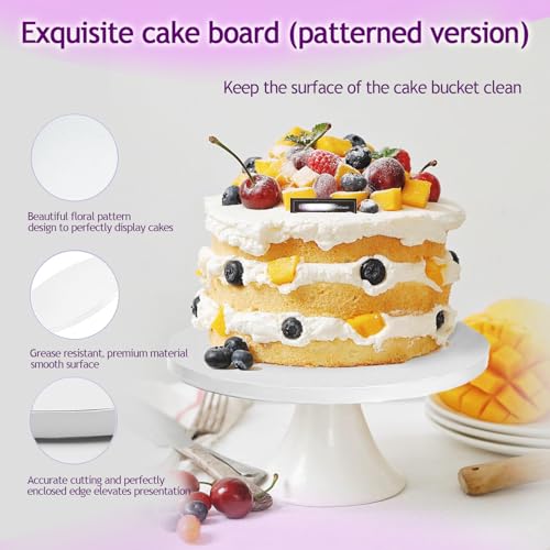 8 Inch Cakeboard 12 Pack, 1/2 Inch Thick Round Cake Boards, Bend Resistant & Sturdy White Cake Cardboard for Presenting Heavy/Tall Tiered Cakes, Base Para Pastel - size: 8 inch
