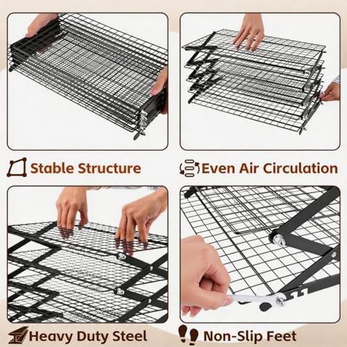 5-Tier Stackable Baking and Cooling Rack for Cookies and Bread