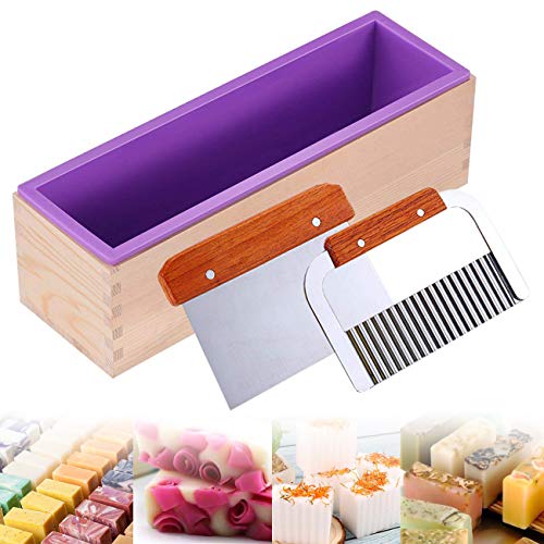 Ogrmar Silicone Soap Molds Kit 42 oz Wooden Silicone Rectangular Mold