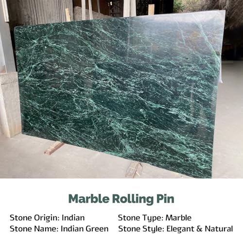 Marble Rolling Pin, Non-Stick Stone Dough Roller, Rolling Pin for Baking,Pasta, Dumpling, Ravioli, Fondant,Pie Crust, Kitchen Baking Pastry Tools - color: Green Marble