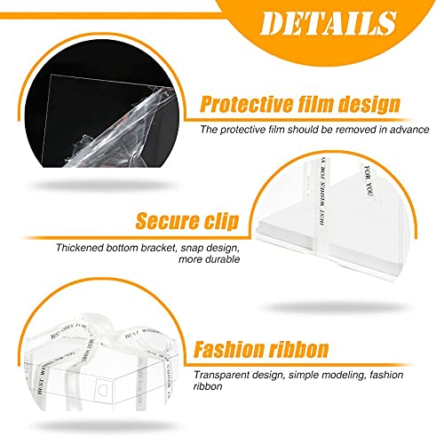 10 Inch Clear Cake Box,2 Pcs 10x10x9 Inch Transparent Cake Box with Ribbon - size: White-2 Set