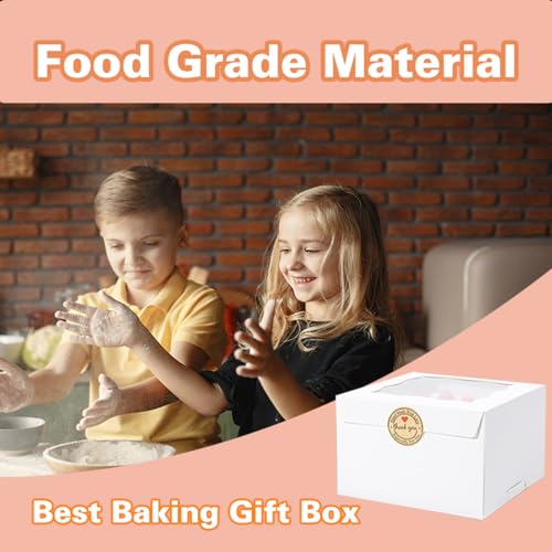 Cookie Boxes with Window 6x6x4 Inch 50 Pack