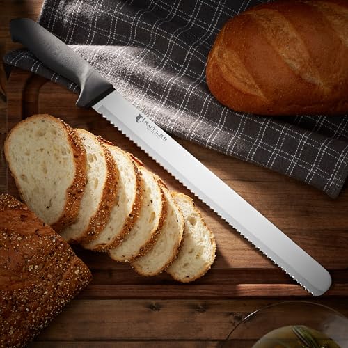 KUTLER Professional 14-Inch Bread Knife and Cake Slicer with Serrated Edge - Ultra-Sharp Stainless Steel Cutlery - size: 14"