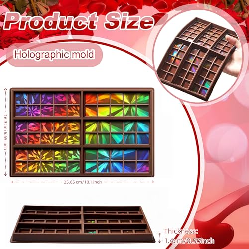 Christmas Candy Molds Holographic Chocolate Mold Silicone, Diamond - color: Windmill and Diamond, style: Square