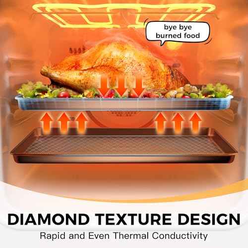 HONGBAKE Jelly Roll Pan 15x10, Nonstick Cookie Sheets for Baking - color: Champagne Gold, size: Jelly Roll Pan