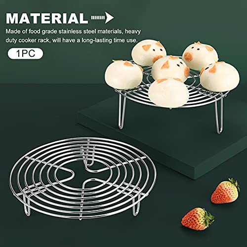 Round Steamer Rack, 304 Stainless Steel Cooling Rack, 7.87 x 2.76 Inch - size: 7.87x2.76inch.