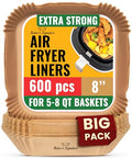 Air Fryer Liners Disposable 600 Pcs, 8" Square Non-Stick Parchment Sheets - color: 8" Square, size: 600 pcs