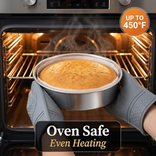 Homikit 6 Inch Round Cake Pan Set of 2, Stainless Steel Smash Baking Pan - size: 6 inch