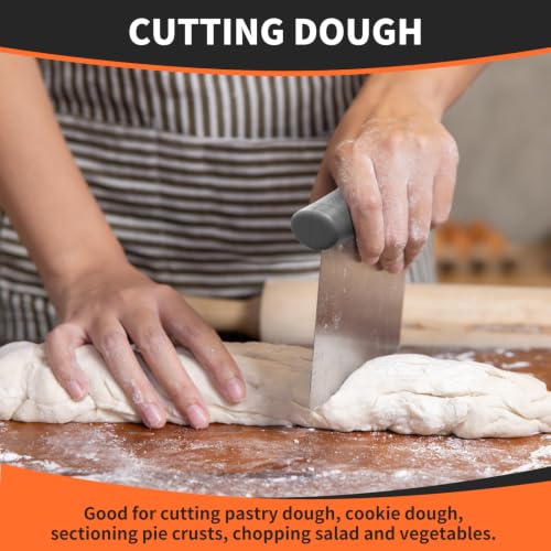 Bench Scraper, Dough Cutter for Bread & Pastry,Grey - color: Gray