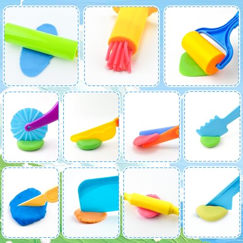 Dough Tools 49pcs Dough Tools Play for Kids Includes Cutters,Roller,Rolling Pins,Safety Scissors,Plastic Knife,Birthday Cake Molds - style: 49pcs