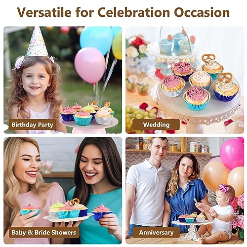 Gifbera Standard Navy Blue Foil Cupcake Liners Paper Baking Cups 200-Count - color: Navy Blue