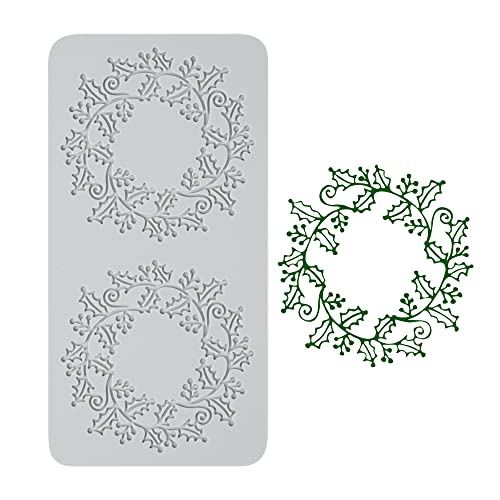 Restaurantware Pastry Tek Fondant Impression Mat 1 Reusable Fondant Embosser - Autumn Leaf Halo Pliable Gray Silicone Cake Impression Mat Dishwashable For Cake Decoration - style: Autumn Leaf Halo
