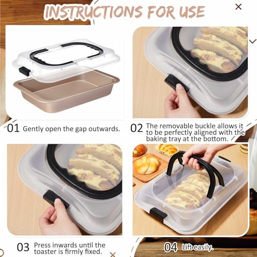 Qinyoung 1 Pcs Gold Cake Pan with Lid and Handle, 9 X 13 Inch - color: Gold
