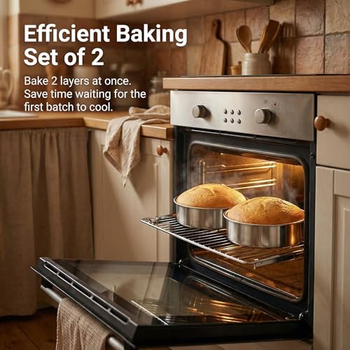 Hemoton Round Cake Pan Set of 2 Stainless Steel 7-inch