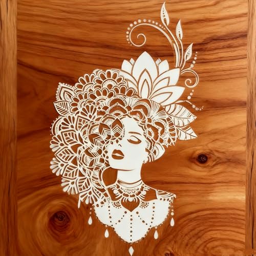 TIAMECH A4 Reusable Mandala Lady Stencil for Painting - style: Jewellery Girl