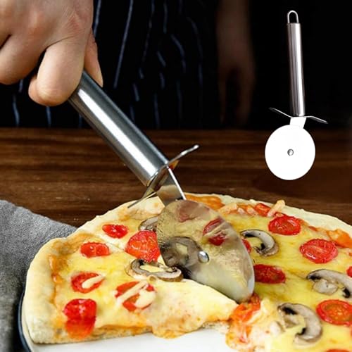 2-in-1 Food Masher Tool with Cutter Wheel – Multipurpose Kitchen Press for Vegetables Dough Garlic and Pastry Prep