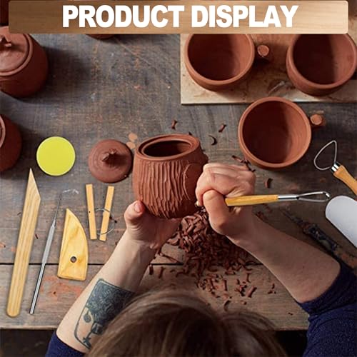 LINPHCEY 8Pcs Clay Sculpting Tools Set Perfect for Polymer Air Dry Modeling Clay Beginners & Professionals Ideal for DIY Pottery & Ceramics Tools for Clay Sculpey Sculpting & Crafting - color: 9PCS/SET