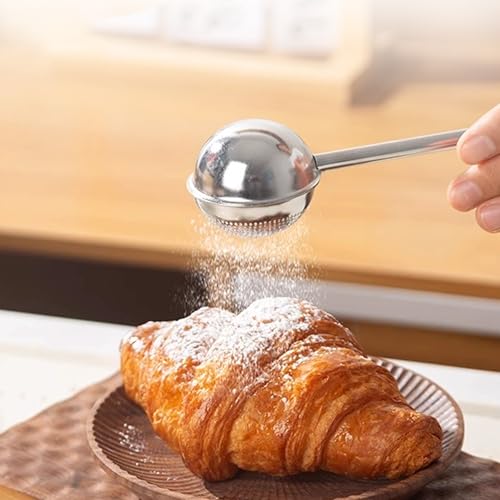 Flour Duster 304 Stainless Steel Half-Mesh Sifter Spoon