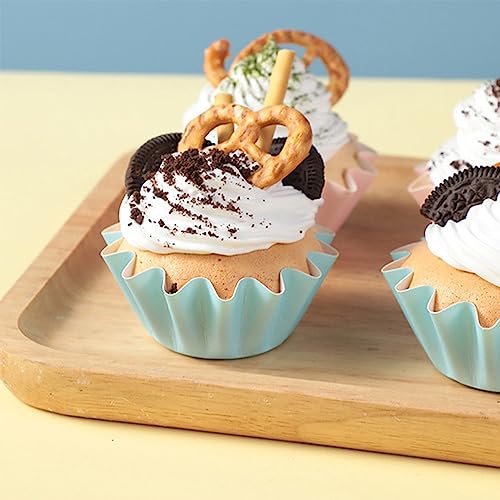 100 PCS Baking Cups Cupcake Liner Flared Brioche Muffin Wrappers (White) - color: White, size: 100pcs