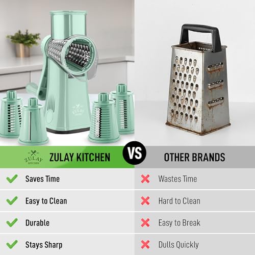 Rotary Cheese Grater Hand Crank, Vegetable Shredder - Mint - color: 22 - Sea Green