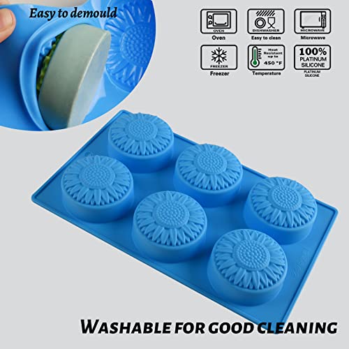 Actvty Sunflower Soap Molds 2 Pack Round Flower Silicone Molds