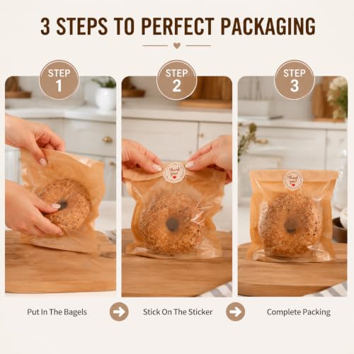 Cookie Bags with Seal, 100 Pack 5.7x6.5 Inch Bakery Bags with Window - size: 5.7 X 6.5in