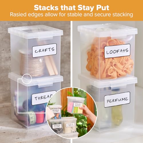 Bostitch Konnect Clear Storage Containers with Lids, Stackable Plastic Organizer Bins, 1.5 Quart, 2 Pack - size: 1.5 Qt 2 Pack