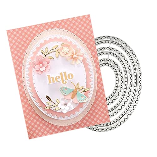 Mvchifay Cutting Dies Metal Stencils Scrapbooking Tool DIY Craft Carbon Steel Embossing Template for Paper Card Making (Oval-14.2x11.1cm) - color: Oval-14.2x11.1cm