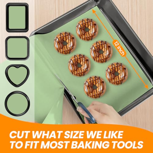 Silicone Baking Mat Roll - Best German Silicone - Heat Resistant Baking Macaron Bread Mat, Non-stick Pastry Mat, Reusable Dough Rolling Mat - color: Matcha Green, size: 12"L x 72"W