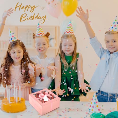 32Pcs 10 Inch Cake Boxes with Cake Boards (16Boxes & 16Boards) Pink - color: Pink