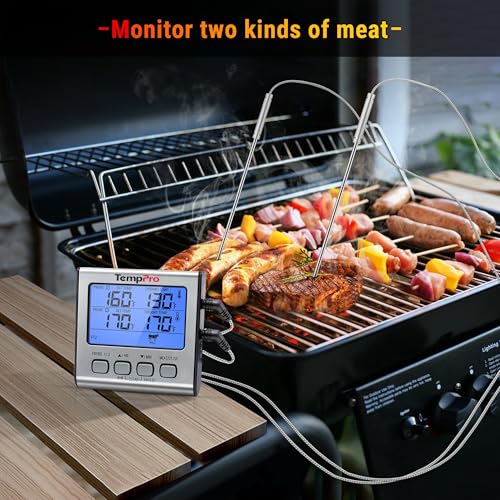 TempPro TempTrack Digital Cooking Meat Thermometer with Dual Meat Probe - size: 2-probes