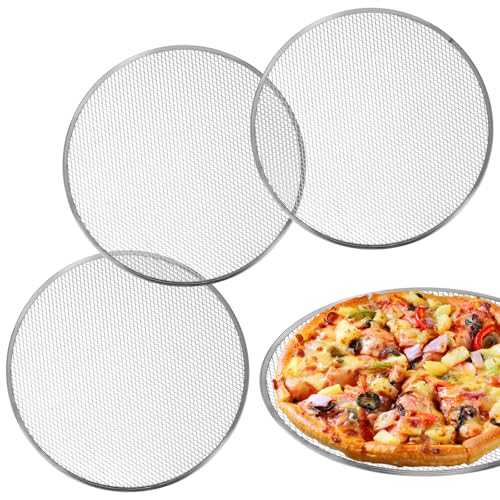 3 Pcs Pizza Screen, 14 Inch Pizza Pan for Oven, Nonstick Pizza Tray for Oven, Dishwasher Safe(3 PCS 14 inch) - size: 3 PCS 14 inch