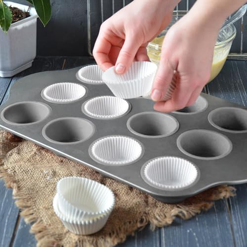 LotFancy 500pcs White Cupcake Liners for Baking, Standard Muffin Liners - size: standard