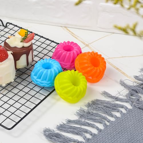 12Pcs Silicone Donut Baking Cups, Pumpkin Shaped Muffin Liners, Reusable Baking Molds