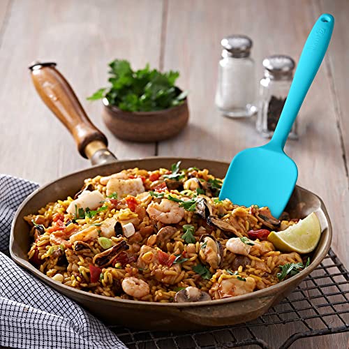 3-Piece Silicone Spatula Set, 600°F Heat Resistant, Multicolored - color: E-Green/Blue/Red